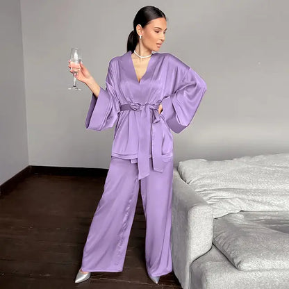 Two Piece Set Satin Sleepwear