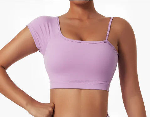 Sexy Oblique Shoulder Yoga Tops