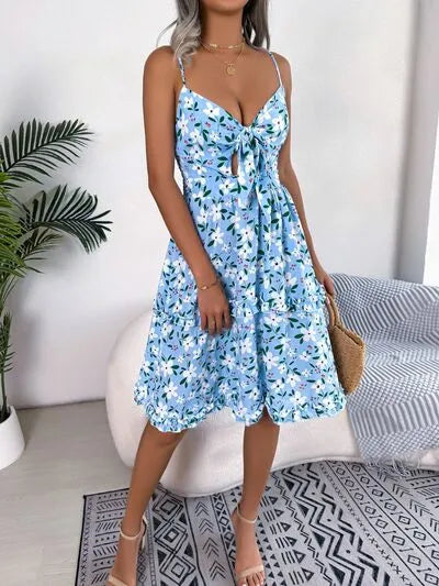 Printed Plunge Cami Dress