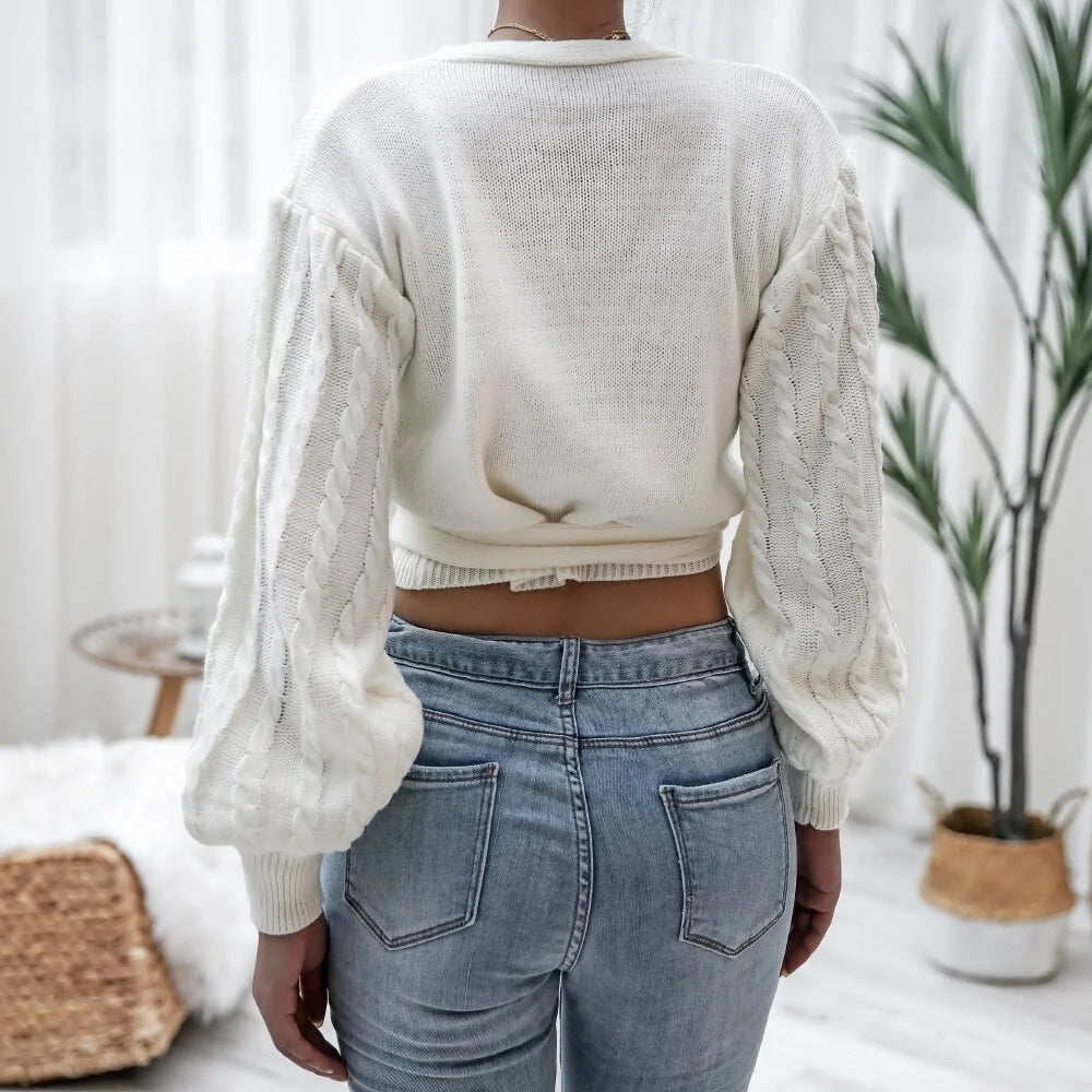 Cross Wrap Knitted Sweater