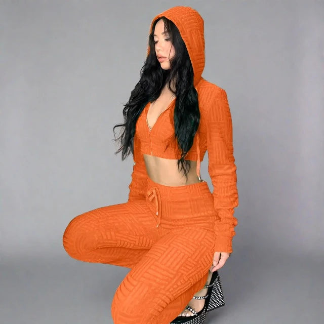 Waffle Tracksuit Set