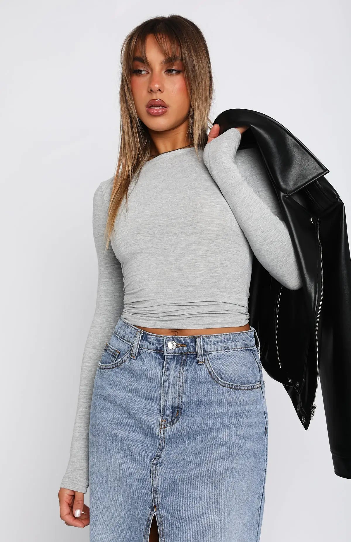 Long Sleeve Top in Grey