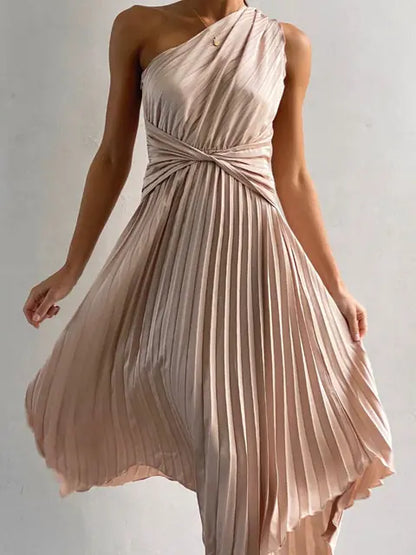 Chic Satin One Shoulder