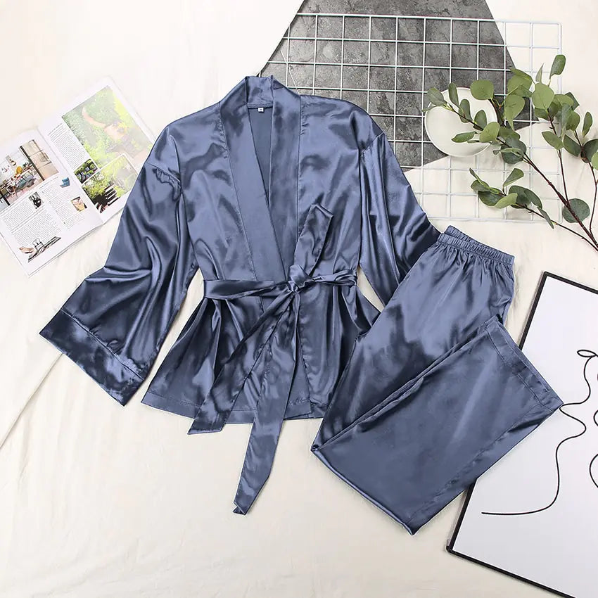 Two Piece Set Satin Sleepwear