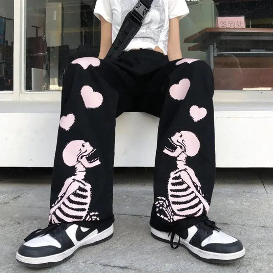 Love Skull Print Pants