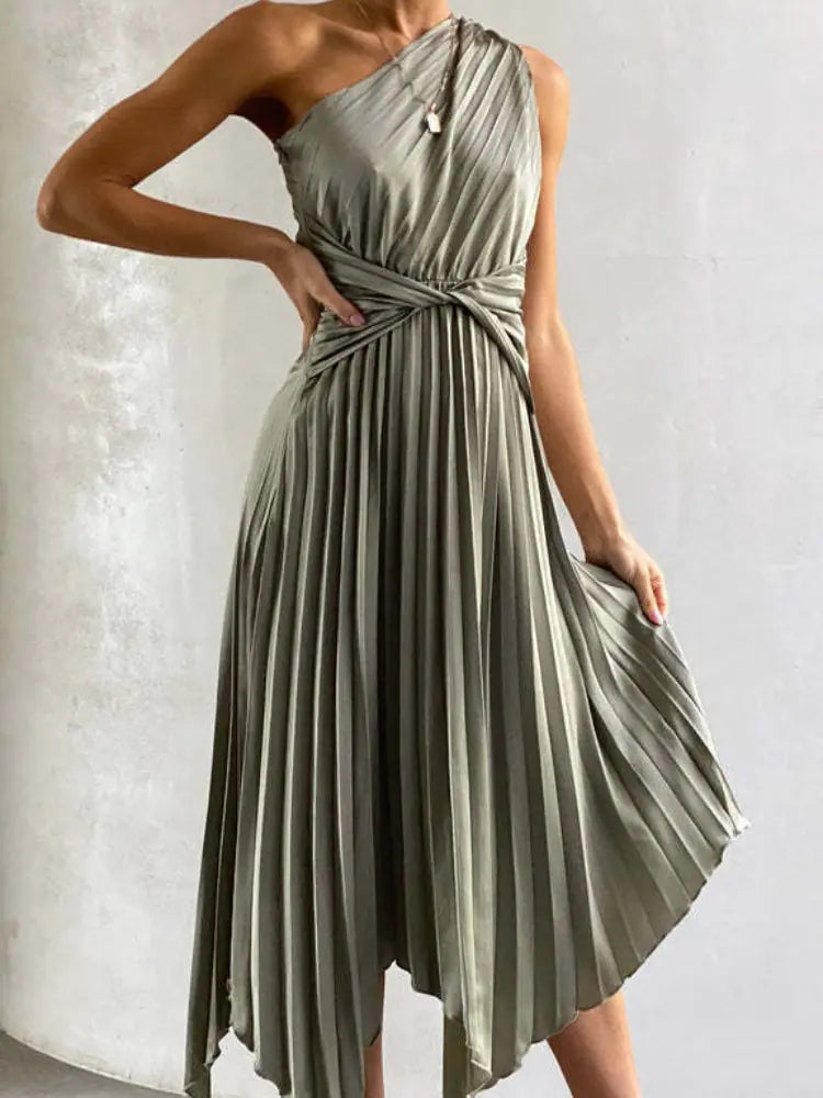 Chic Satin One Shoulder