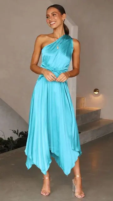 Chic Satin One Shoulder